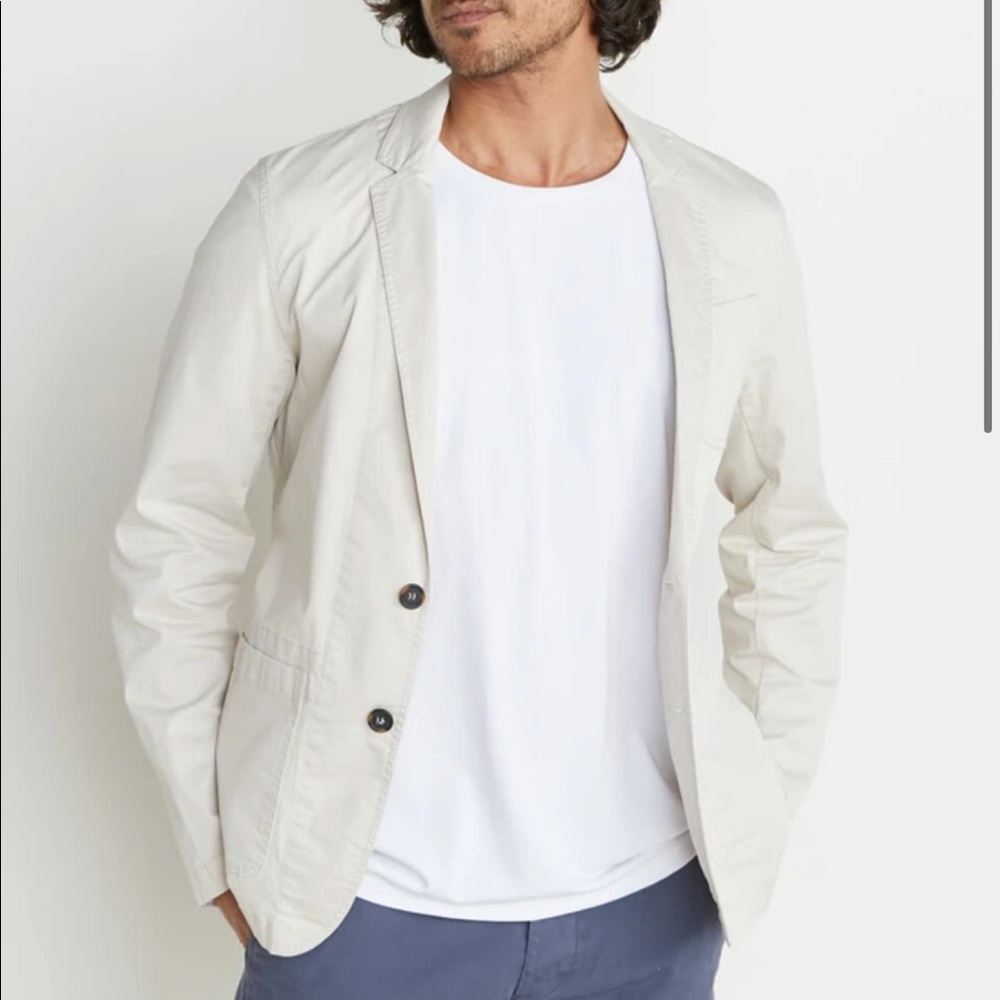 Marine Layer Men’s Khaki Charles Cotton Blazer - Picture 8 of 13